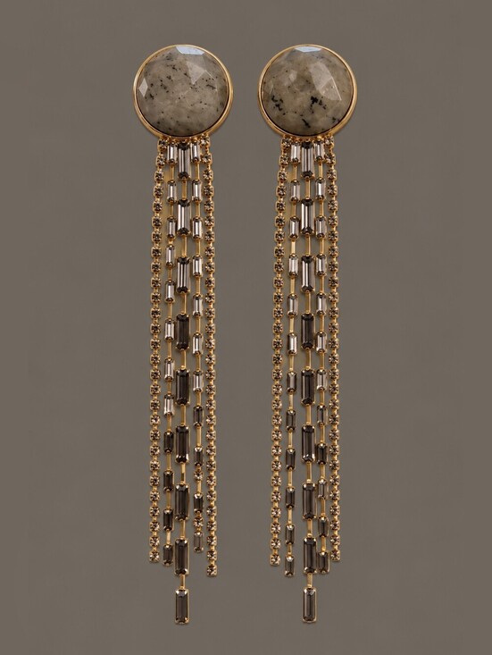 Source Unknown Jewelry - 3/$30 Acrylic Stone Goldtone Fringe Festival Dangle Post Earrings